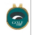 Custom Imprinted Antique Gold Hat Clip w/Golf Ball Marker