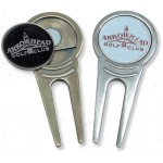 Custom Branded Antique Finish Proactive Sports Divot Tool w/ Ball Marker - Bulk (Etched)