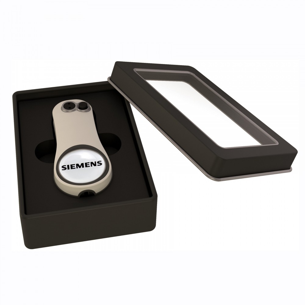 Pitchfix Fusion 2.5 Divot Tool in Window Box with Logo