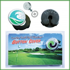 Golf Ball Marker Button Cover (3/4" Domed Metal Marker) with Logo