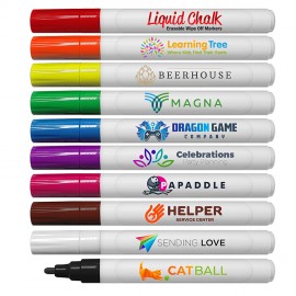 Custom Imprinted Liqui-Mark Liquid Chalk Erasable Wipe-Off Markers with Full Color Decal