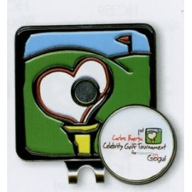 Custom Shape Slider Hat Clip w/ Ball Marker / 1 1/2" with Logo