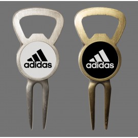 Custom Branded Bottle Opener Golf Divot Tool w/Removable Ball Marker