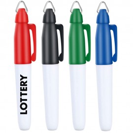 Logo Printed Mini Permanent Marker w/ Ring Cap