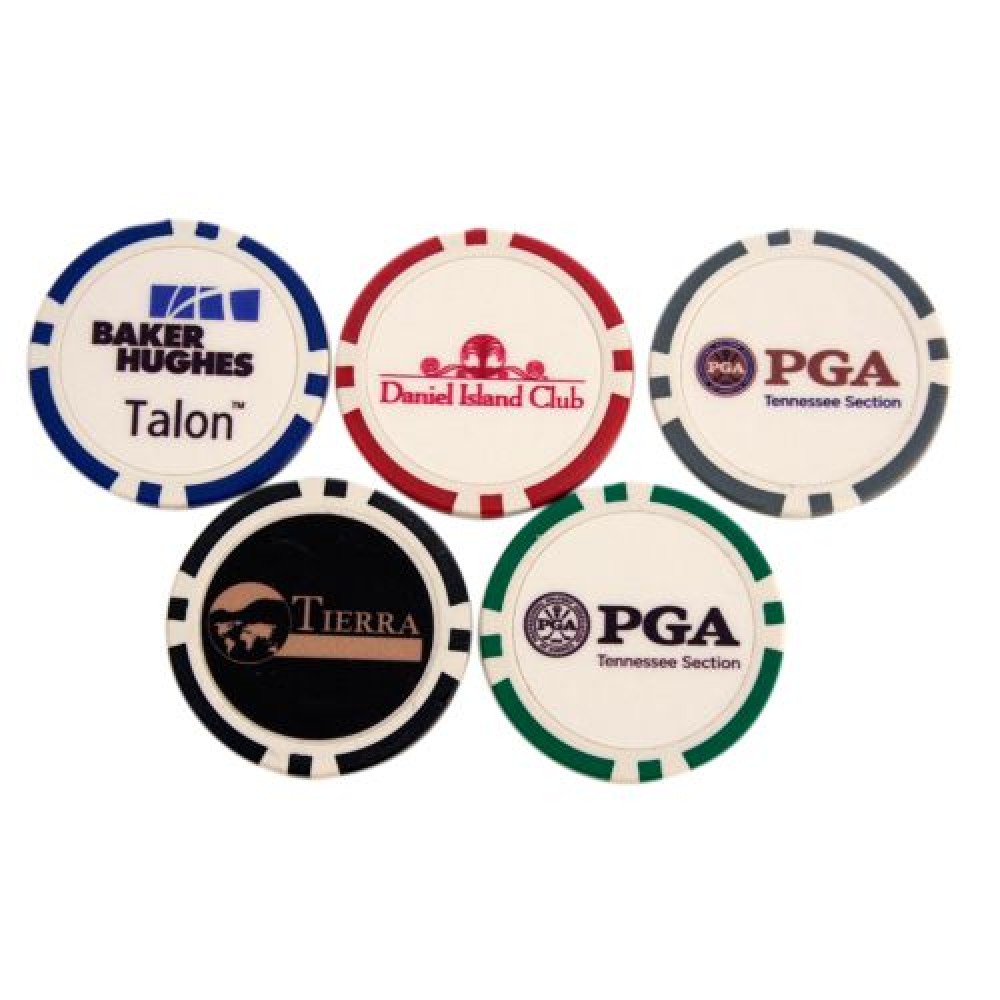 Poker Chip Golf Ball Marker with Logo