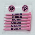 Custom Branded Poly Bagged Golf Tee Set - 6 Tees, 2 Markers - 1-color imprint