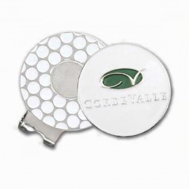 Hat Clips Nickel w/ 1" ColorQuick Ballmarker with Logo