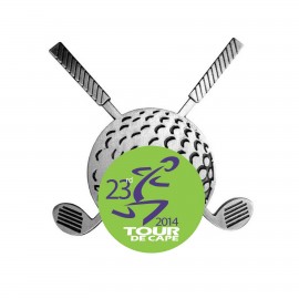 Magnetic Crossed Clubs Removable Ball Marker with Logo  Magnetic Crossed Clubs Removable Ball Marker with Logo