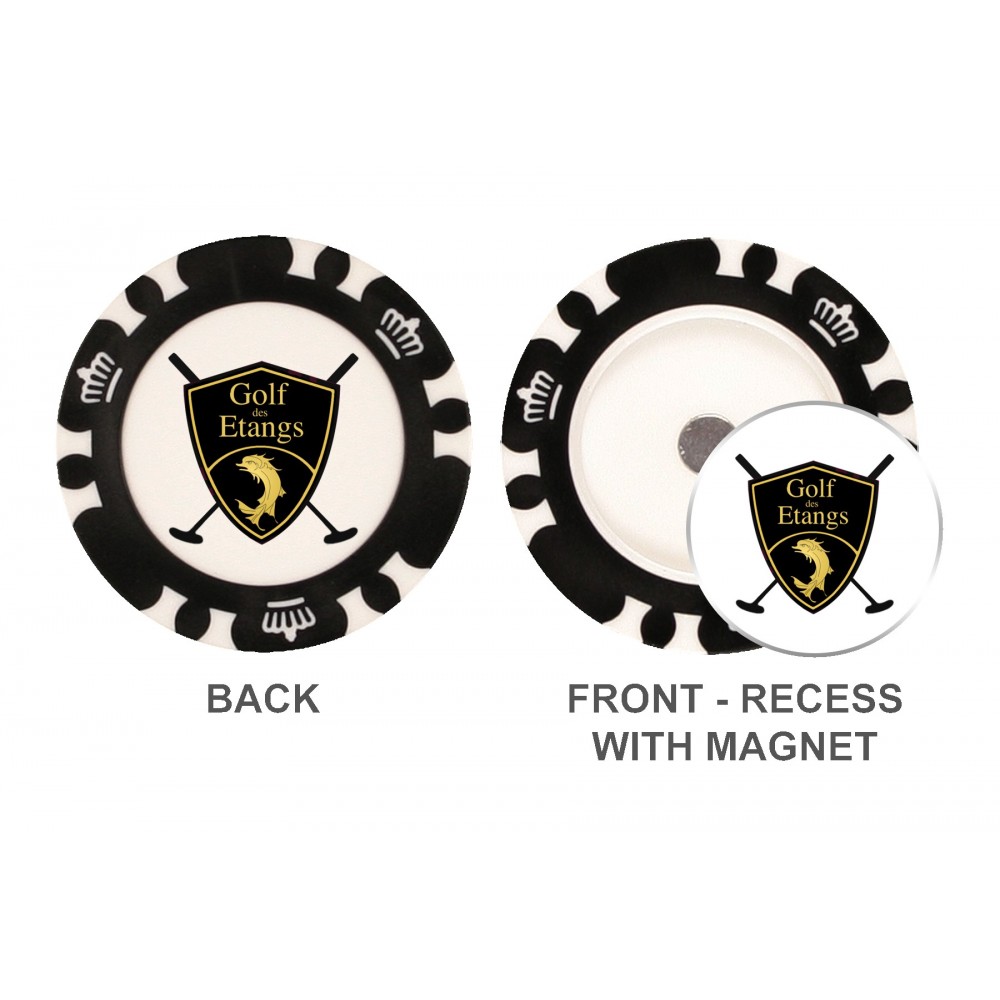 Custom Branded Custom Removable Golf Ball Marker w/Magnetic Poker Chip