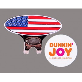 Custom Branded Golf Visor USA Hat Clip w/Removable Ball Marker  Custom Branded Golf Visor USA Hat Clip w/Removable Ball Marker