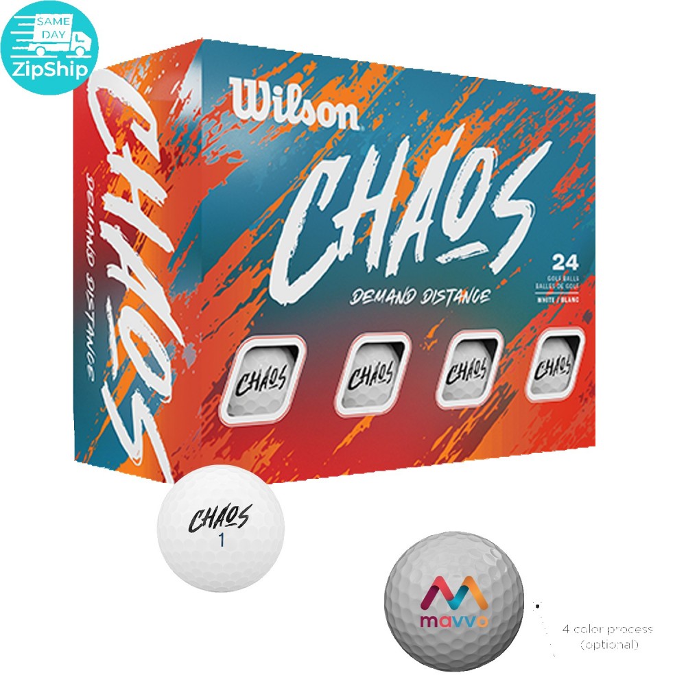 Wilson Chaos Double Dozen Golf Balls with Logo Wilson Chaos Double Dozen Golf Balls with Logo