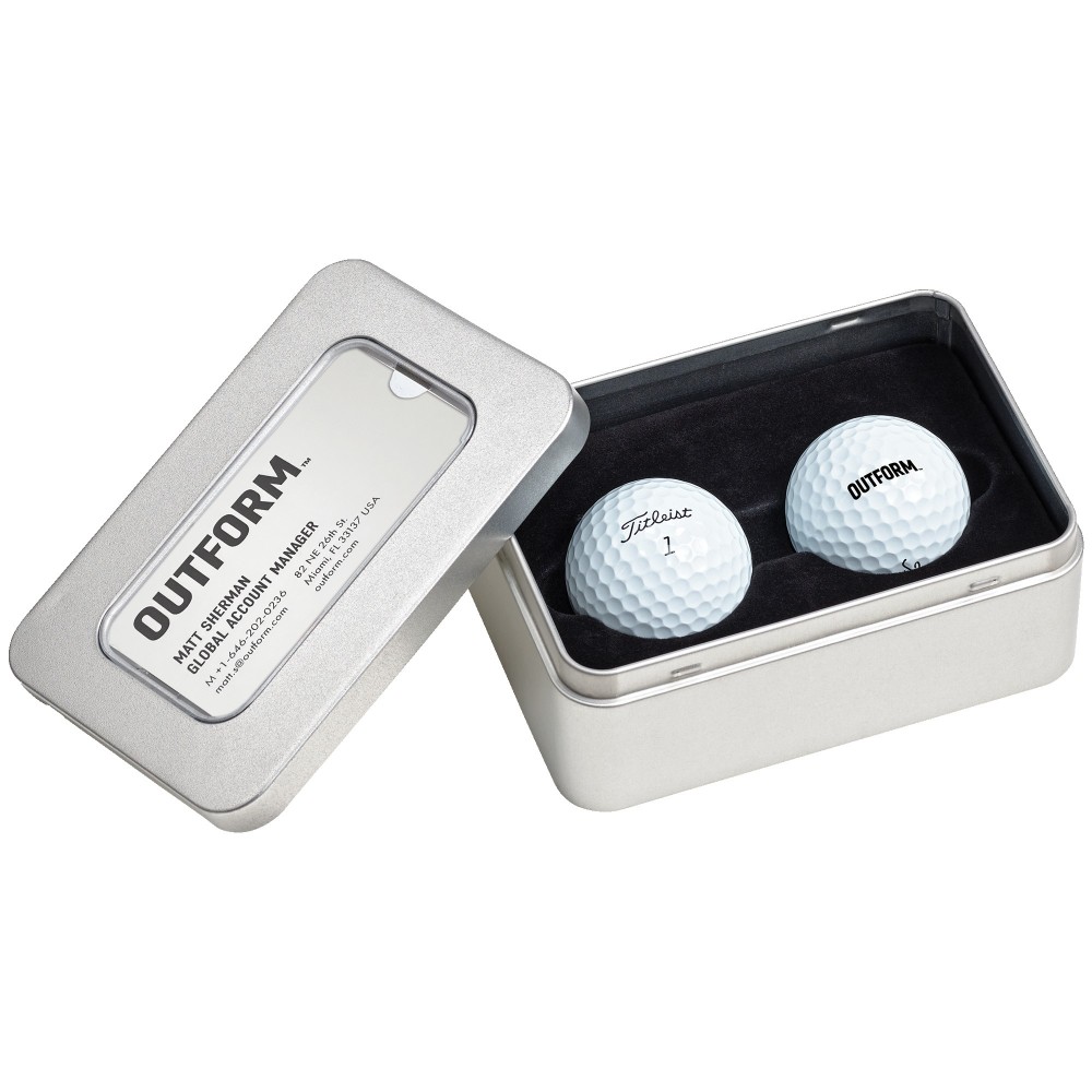 Personalized Titleist Business Card Tin w/Pro V1 Golf Balls Personalized Titleist Business Card Tin w/Pro V1 Golf Balls