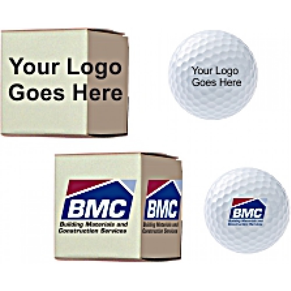 Custom Imprinted Logo Golf Ball in Logo Box Custom Imprinted Logo Golf Ball in Logo Box