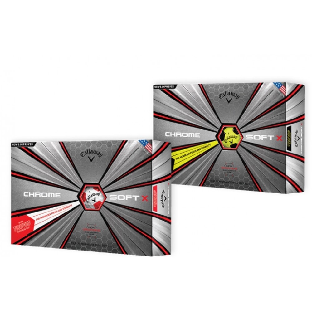 Logo Printed Callaway Chrome Soft X Truvis Yellow/Black Golf Balls Logo Printed Callaway Chrome Soft X Truvis Yellow/Black Golf Balls