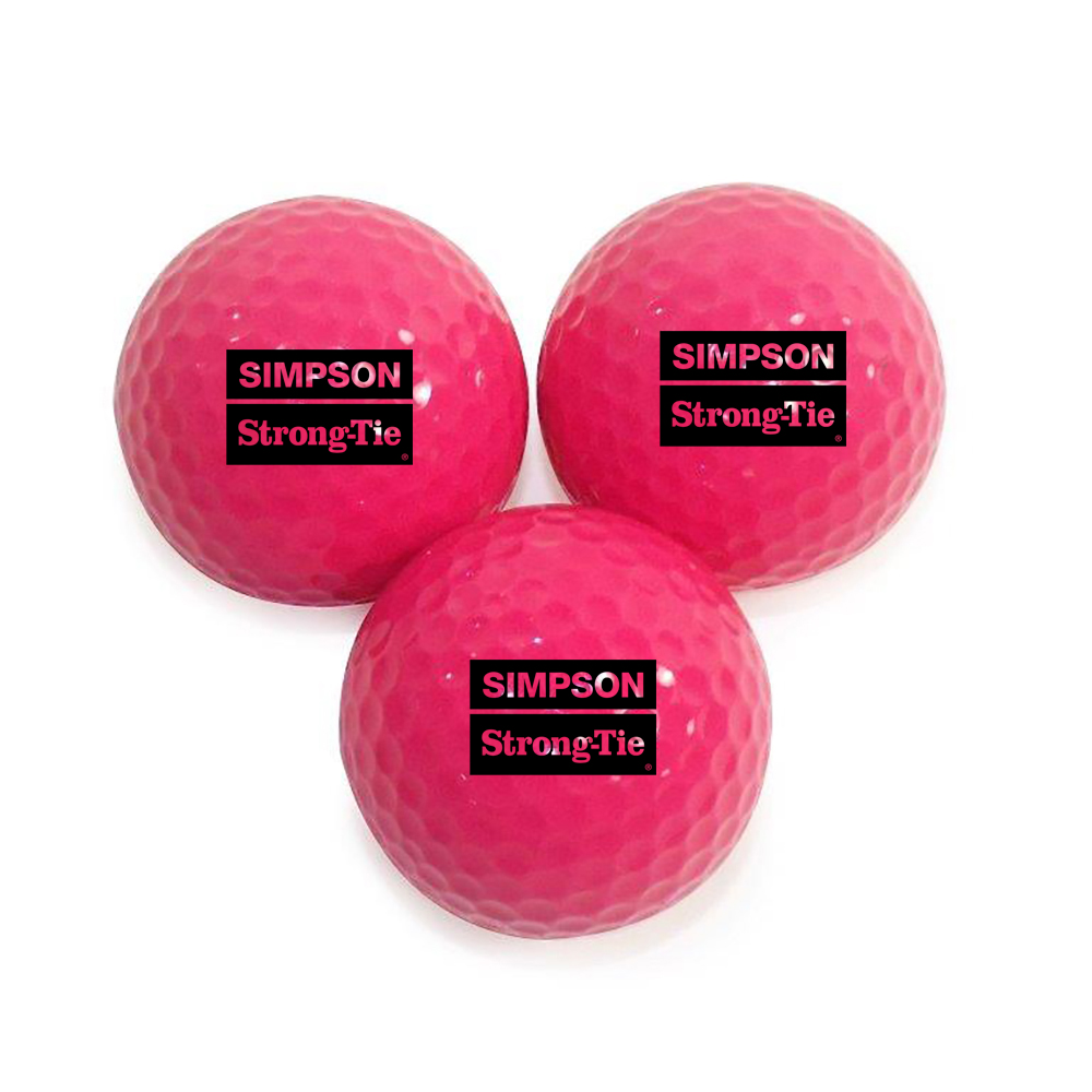 Colored Golf Balls Pink with Logo