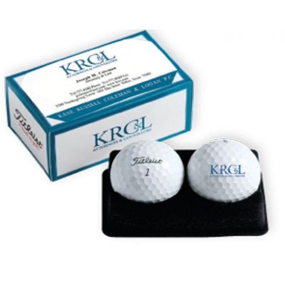 Custom Branded Titleist TruFeel PackEdge 2-Ball Business Card Box Custom Branded Titleist TruFeel PackEdge 2-Ball Business Card Box