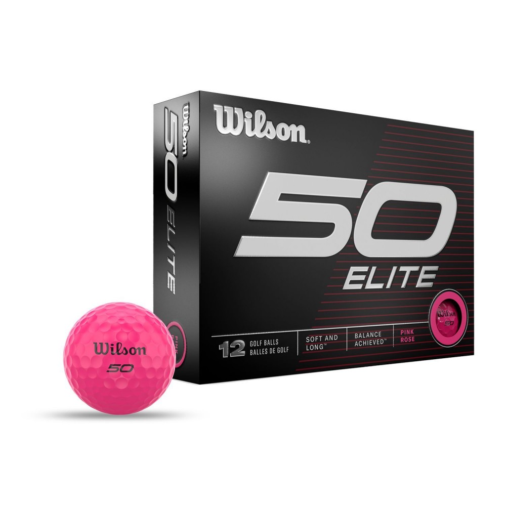 Wilson Staff 50 Elite Pink Golf Balls with Logo