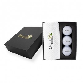 Logo Branded Mini Presentation Box Towel & Golf Balls
