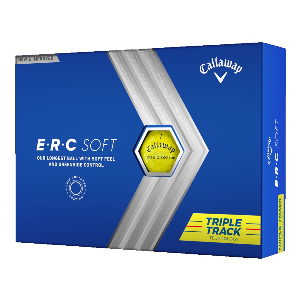Custom Callaway 2023 ERC Soft Triple Track Golf Balls - Yellow