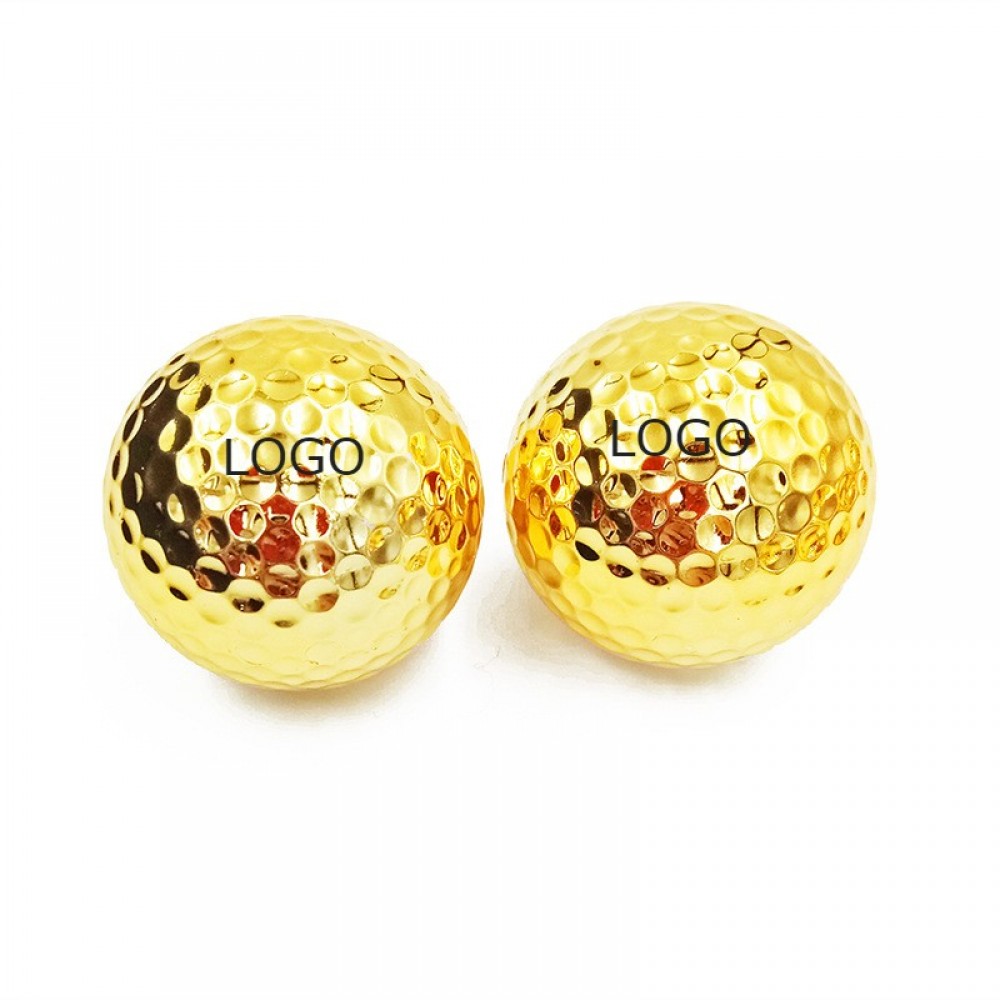 Custom 2 Layer Gold-Plated Gold Golf Balls with Logo