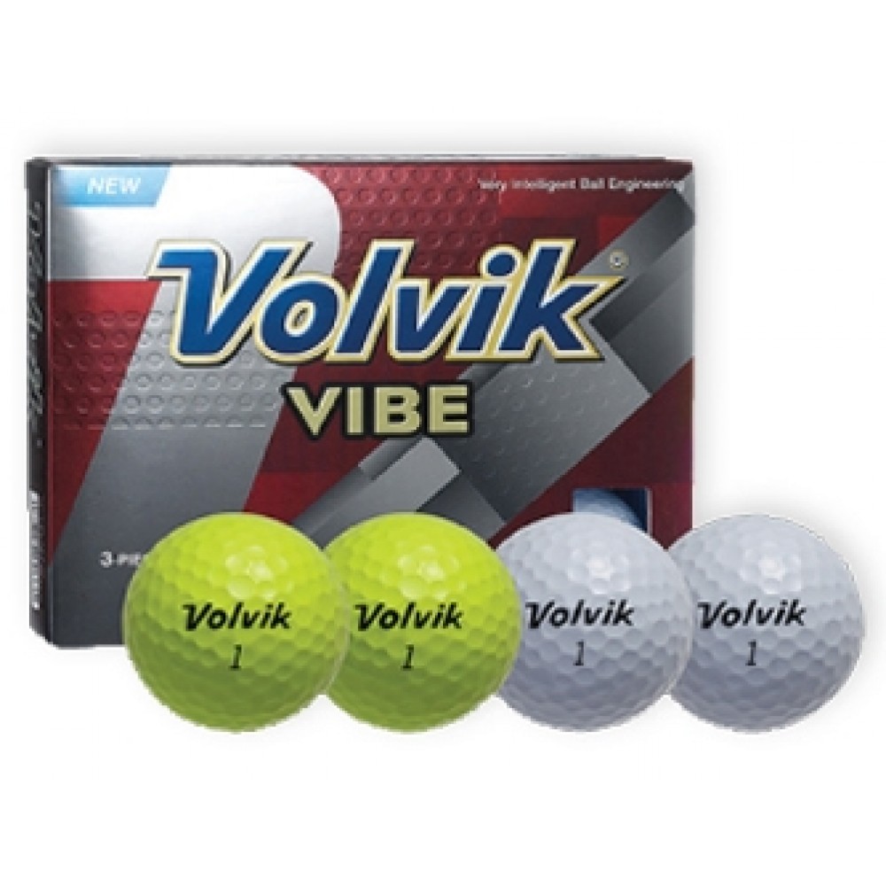 Logo Printed Volvik Vibe White Golf Balls Logo Printed Volvik Vibe White Golf Balls