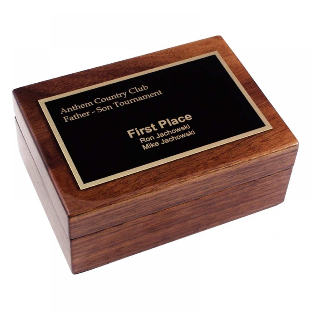 Walnut High Gloss Golf Ball w/Keepsake Box Logo Printed Walnut High Gloss Golf Ball w/Keepsake Box Logo Printed