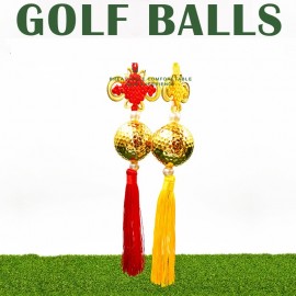 Custom 2 Layer Metallic Chinese Knot Golf Gift with Logo