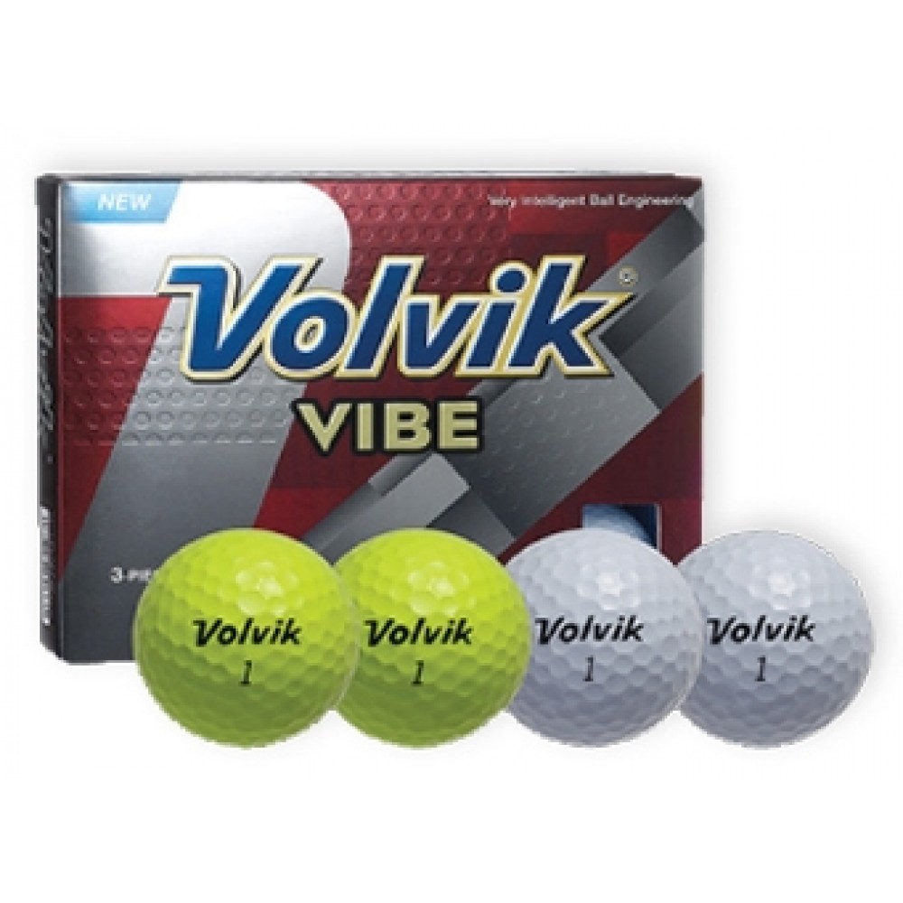 Volvik Vibe Yellow Golf Balls Custom Branded Volvik Vibe Yellow Golf Balls Custom Branded