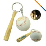 Custom Imprinted Baseball Bar Keychain