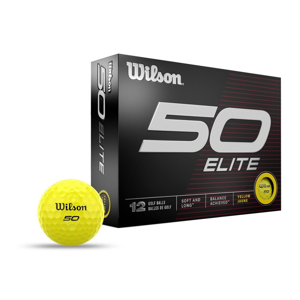 Wilson Staff 50 Elite Yellow Golf Balls with Logo Wilson Staff 50 Elite Yellow Golf Balls with Logo