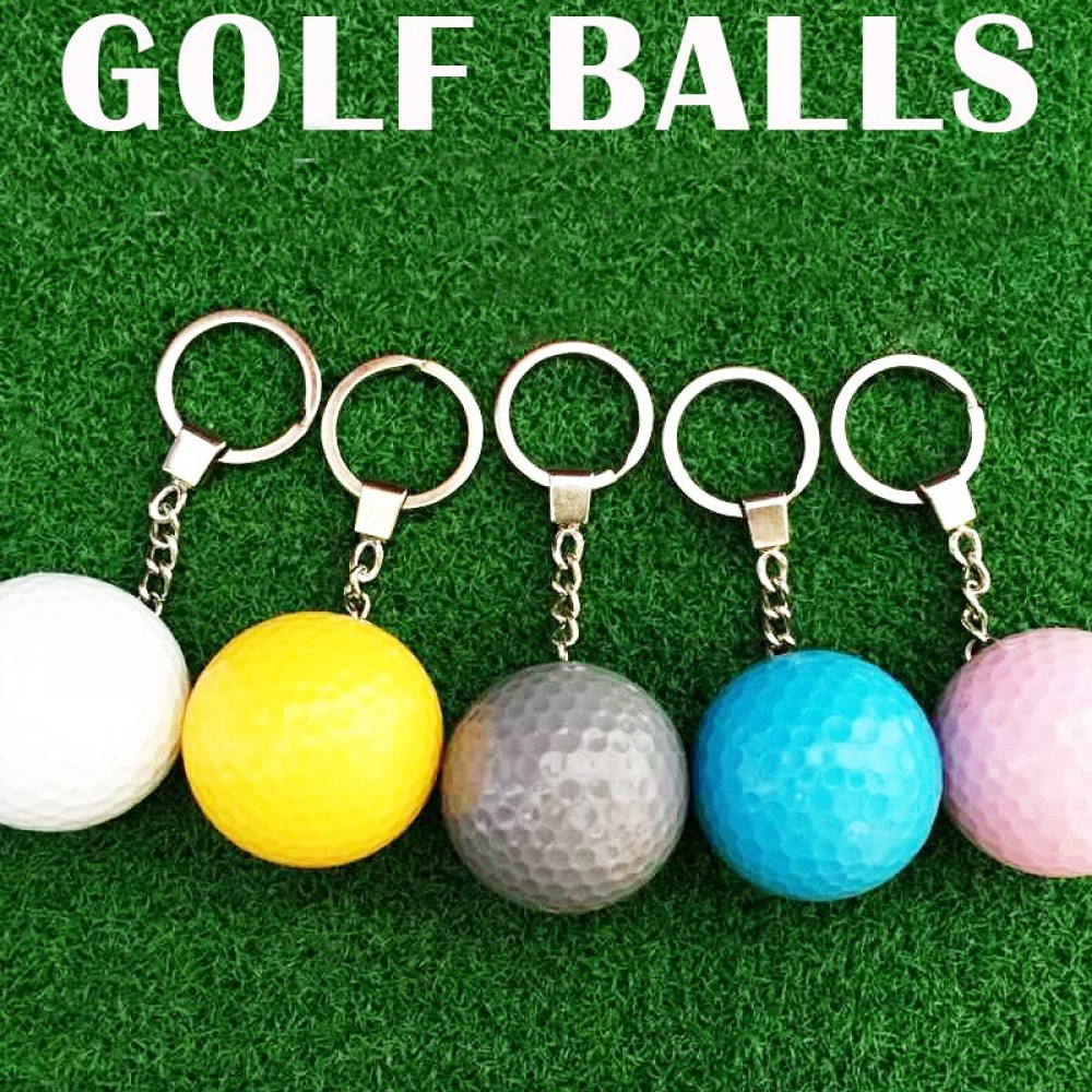 Custom 2 Layer Colored Golf Ball Keychains with Logo