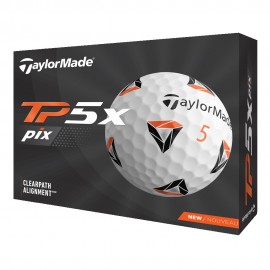 TaylorMade 2021 TP5x pix Golf Balls - White with Logo  TaylorMade 2021 TP5x pix Golf Balls - White with Logo