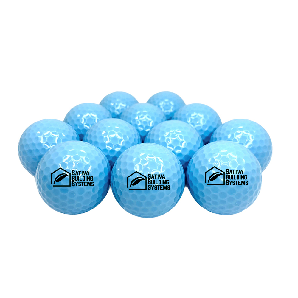 Colored Golf Balls Light Blue with Logo