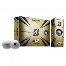 Bridgestone White E12 Contact Golf Balls (Dozen) with Logo