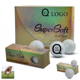 Exquisite Golden Packaged Golf Balls Diameter 1.69 In with Logo