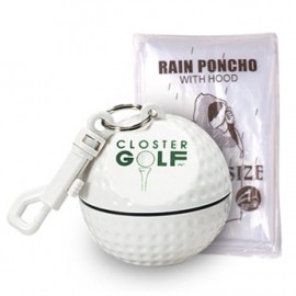 Rain Poncho in Golf Ball Sport Safe w/ Clip with Logo  Rain Poncho in Golf Ball Sport Safe w/ Clip with Logo