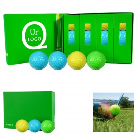 Exquisite Green Cardboard Box Packaged Golf Balls with Logo