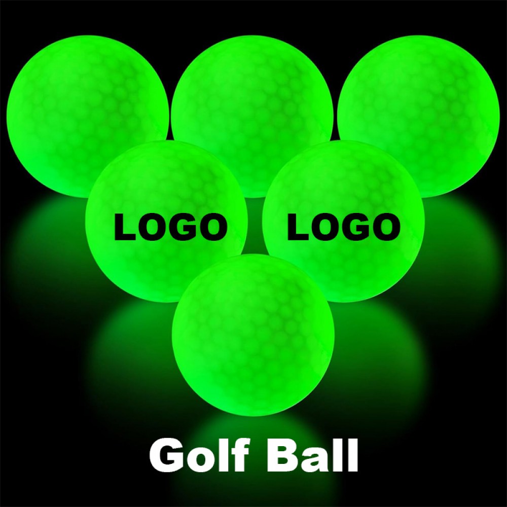 Logo Branded Custom Super Bright LED Light Up Glow In The Dark Golf Ball Logo Branded Custom Super Bright LED Light Up Glow In The Dark Golf Ball