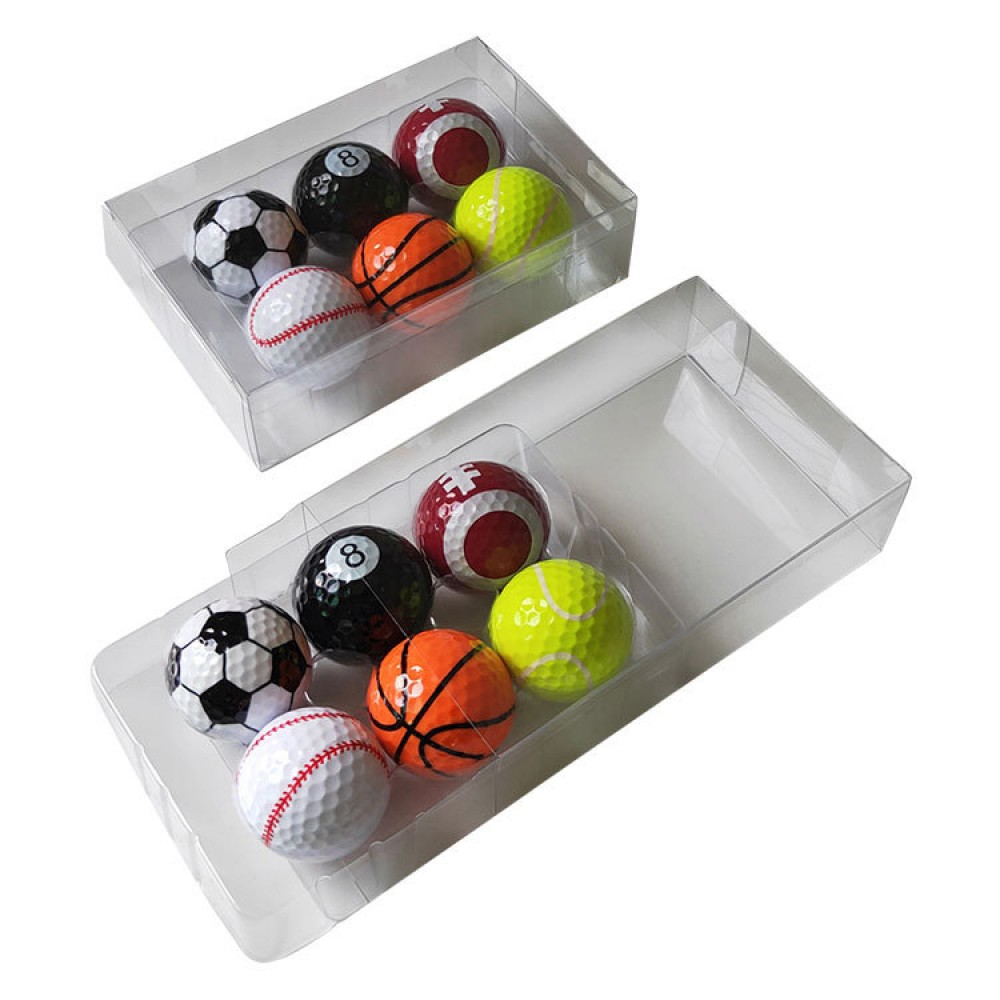 6 Pack Sport Themed Golf Balls with Logo