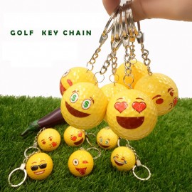 Custom 2 Layer Emoji Golf Ball Keychains with Logo  Custom 2 Layer Emoji Golf Ball Keychains with Logo