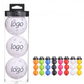 3 Pcs Of 40 Hole Pickleball with Logo