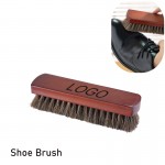 7" Horsehair Shoe Cleaning Scrub Polisher w/ Wooden Holder with Logo