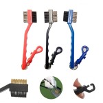 Custom Branded 2 Sides Metal and Nylon Bristles PP Golf Brushes with Clip