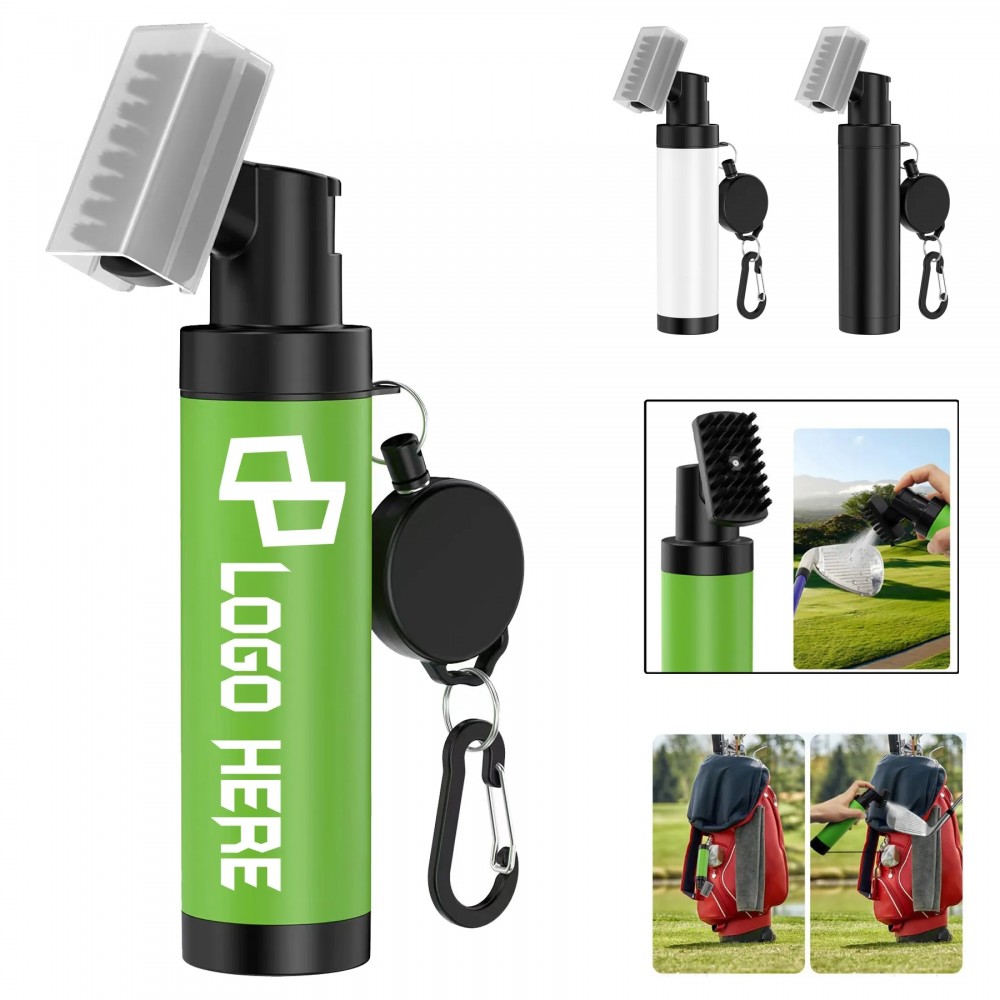 Backward Spraying Golf Club Brush with Logo