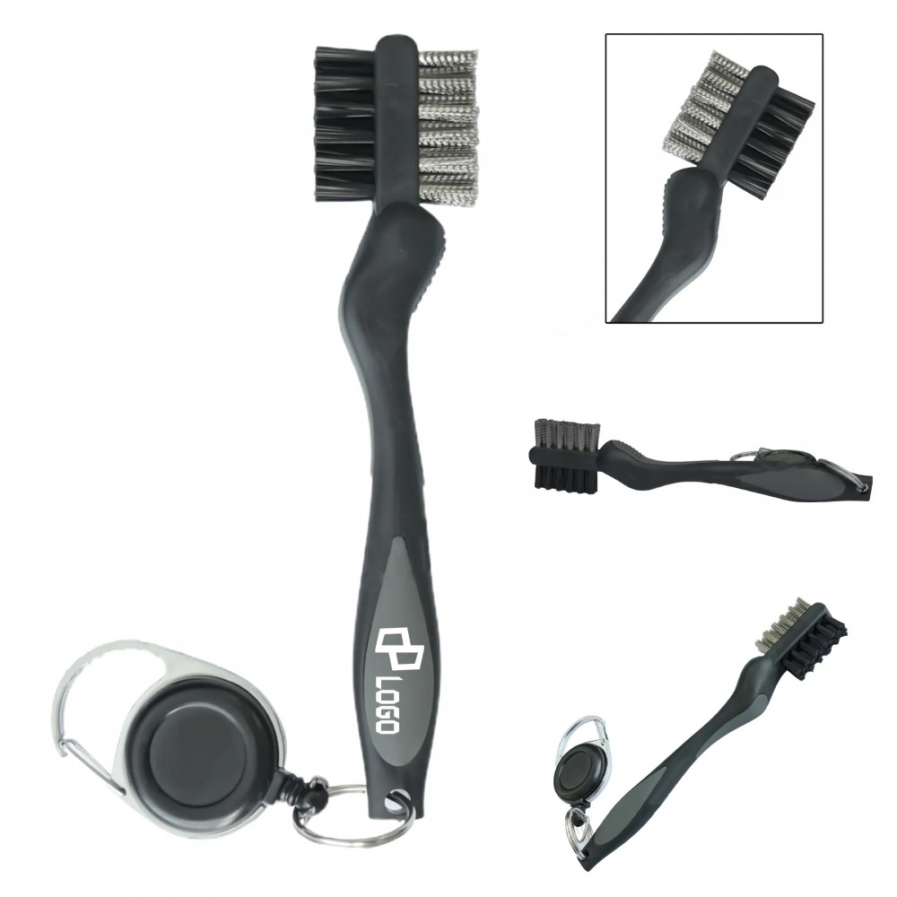Personalized Double-Faced Golf Club Brush With A Long Handle