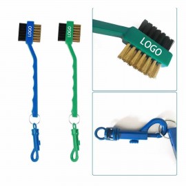 ABS Golf Club Dual-Sided Cleaning Brush with Logo  ABS Golf Club Dual-Sided Cleaning Brush with Logo