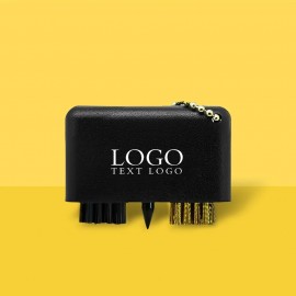 Plastic Mini 3-In-1 Golf Brush Keychain with Logo