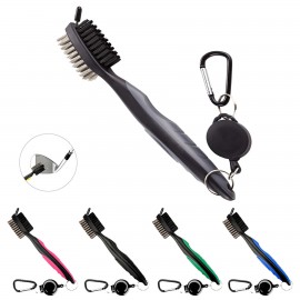 Personalized Compact Retractable Double-Sided Golf Brush