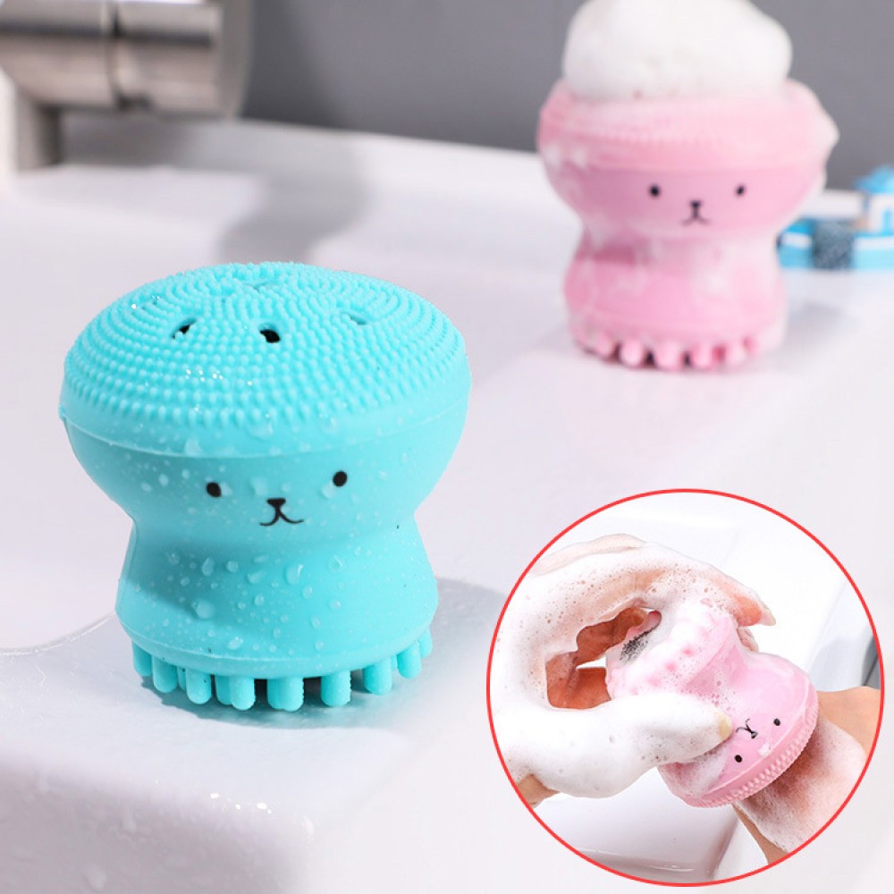 Skin-friendly & Food-Grade Silicone Octopus-Shaped Cleansing Brush with Logo