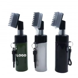 Logo Branded Golf Cleaning Brush with Retaining Clip and Squeeze Bottle